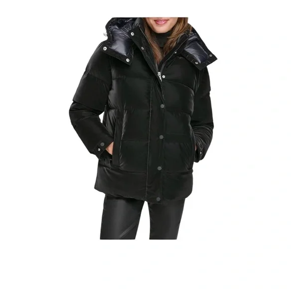 Dkny Women's Black Puffer Jacket - Picture 1 of 7